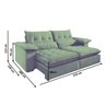 Sofá Retrátil e Reclinável Molas Ensacadas 3 Lugares 210cm Braço 25 Alphaville - 3