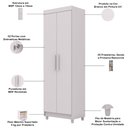 Ver imagem 3 de Armário Multiuso 2 Portas 60cm Hebrom V01 Branco - Lyam Decor