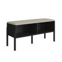 Ver imagem 2 de Sapateira Banco Estofada 93cm Pé Madeira Oslo Preto/Nero