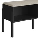 Ver imagem 5 de Sapateira Banco Estofada 93cm Pé Madeira Oslo Preto/Nero