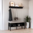 Ver imagem 6 de Sapateira Banco Estofada 93cm Pé Madeira Oslo
