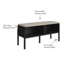 Ver imagem 4 de Sapateira Banco Estofada 93cm Pé Madeira Oslo Preto/Nero