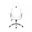 Ver imagem 3 de Kit 8 Cadeiras de Escritório Presidente Giratória com Apoia Cabeça Office Lisboa Branco/Marrom Rivatti