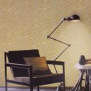 Ver imagem 2 de Papel de Parede Estampado Chevron Bege e Dourado+ Cola Inclusa- Vinilico Lavável