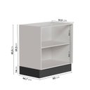 Ver imagem 2 de Balcão Planejado 2 Portas 80cm sem Tampo com Rodapé Puxador 150mm Ipanema CabeCasa MadeiraOriginals Cinza/Grafite Trama/Branco