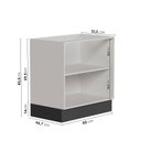 Ver imagem 2 de Balcão 2 Portas 80cm sem Tampo com Rodapé Puxador 150mm Ipanema CabeCasa MadeiraOriginals