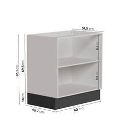 Balcão 2 Portas 80cm sem Tampo com Rodapé Puxador 150mm Ipanema CabeCasa MadeiraMadeira - 2