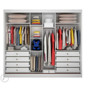 Ver imagem 3 de Guarda Roupa Casal Diamond 3 Portas 8 Gavetas com 1 Porta de Espelho - Branco - Móveis Novo Horizont