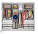 Ver imagem 3 de Guarda Roupa Casal Diamond 3 Portas 8 Gavetas com 1 Porta de Espelho - Branco - Móveis Novo Horizont