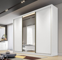 Ver imagem 1 de Guarda Roupa Casal Diamond 3 Portas 8 Gavetas com 1 Porta de Espelho - Branco - Móveis Novo Horizont
