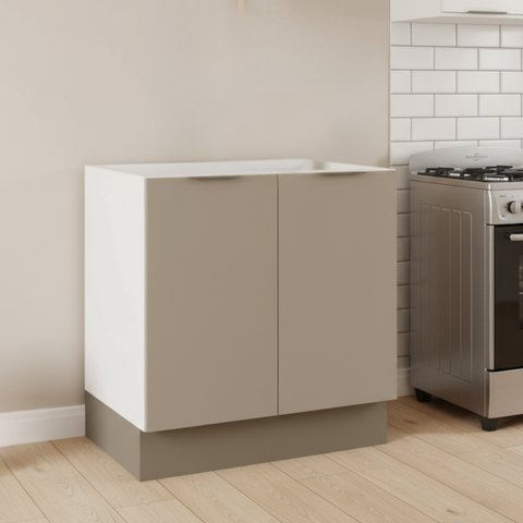 Balcão 2 Portas 80cm sem Tampo com Rodapé Puxador 150mm Ipanema CabeCasa MadeiraOriginals