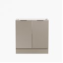 Ver imagem 7 de Balcão Planejado 2 Portas 80cm sem Tampo com Rodapé Puxador 150mm Ipanema CabeCasa MadeiraOriginals Bege/Fendi Trama/Branco