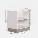 Ver imagem 2 de Balcão Planejado 2 Portas 80cm sem Tampo com Rodapé Puxador 150mm Ipanema CabeCasa MadeiraOriginals Bege/Fendi Trama/Branco