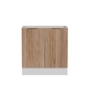 Ver imagem 7 de Balcão Planejado 2 Portas 80cm sem Tampo com Rodapé Puxador 150mm Ipanema CabeCasa MadeiraOriginals Marrom/Acácia/Branco