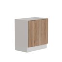 Ver imagem 6 de Balcão Planejado 2 Portas 80cm sem Tampo com Rodapé Puxador 150mm Ipanema CabeCasa MadeiraOriginals Marrom/Acácia/Branco