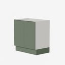 Ver mais imagens de Balcão Planejado 2 Portas 80cm sem Tampo com Rodapé Puxador 150mm Ipanema CabeCasa MadeiraOriginals Verde/Folha/Branco