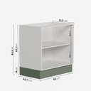 Ver imagem 2 de Balcão Planejado 2 Portas 80cm sem Tampo com Rodapé Puxador 150mm Ipanema CabeCasa MadeiraOriginals Verde/Folha/Branco