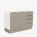 Ver imagem 7 de Balcão Pia Planejado 120cm sem Tampo com Rodapé Puxador 150mm Ipanema CabeCasa MadeiraOriginals Branco/Fendi Trama