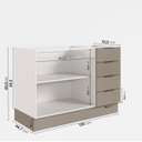 Ver imagem 2 de Balcão Pia Planejado 120cm sem Tampo com Rodapé Puxador 150mm Ipanema CabeCasa MadeiraOriginals Branco/Fendi Trama