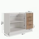 Ver imagem 2 de Balcão Pia Planejado 120cm sem Tampo com Rodapé Puxador 150mm Ipanema CabeCasa MadeiraOriginals Branco/Acácia