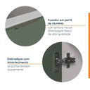 Ver imagem 5 de Balcão Pia Planejado 120cm sem Tampo com Rodapé Puxador 150mm Ipanema CabeCasa MadeiraOriginals Branco/Verde Folha