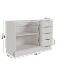 Ver imagem 3 de Balcão Pia Planejado 120cm sem Tampo com Rodapé Puxador 150mm Ipanema CabeCasa MadeiraOriginals Branco