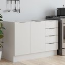 Ver imagem 1 de Balcão Pia Planejado 120cm sem Tampo com Rodapé Puxador 150mm Ipanema CabeCasa MadeiraOriginals Branco