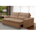 Ver imagem 1 de Sofá Retrátil e Reclinável 3 lugares com Molas 2,00m Ester Suede Cappuccino Adonai Estofados