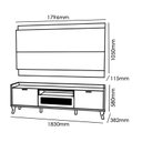 Ver imagem 3 de Sala de Estar Arcade 1.8 Rack Bancada com Painel, Buffet Aparador e Cristaleira Nature/Off White - P