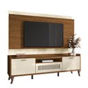 Ver imagem 2 de Sala de Estar Arcade 1.8 Rack Bancada com Painel, Buffet Aparador e Cristaleira Nature/Off White - P
