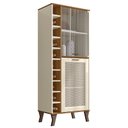 Ver imagem 4 de Sala de Estar Arcade 1.8 Rack Bancada com Painel, Buffet Aparador e Cristaleira Nature/Off White - P