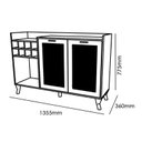 Ver imagem 7 de Sala de Estar Arcade 1.8 Rack Bancada com Painel, Buffet Aparador e Cristaleira Nature/Off White - P