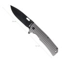 Ver imagem 4 de Canivete de Sobrevivência Tático Aço Inox 420 Multiuso Feroz de Bolso Militar Drop Point Tag