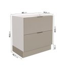 Ver imagem 2 de Balcão Planejado 2 Gavetões e 1 Gaveta Auxiliar sem Tampo 150cm Ipanema CabeCasa MadeiraOriginals Bege/Fendi Trama/Branco
