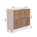 Ver imagem 2 de Balcão 2 Gavetões e 1 Gaveta Auxiliar sem Tampo 150cm Ipanema CabeCasa MadeiraOriginals Marrom/Acácia/Branco