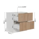 Ver imagem 3 de Balcão 2 Gavetões e 1 Gaveta Auxiliar sem Tampo 150cm Ipanema CabeCasa MadeiraOriginals Marrom/Acácia/Branco
