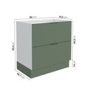 Ver imagem 2 de Balcão 2 Gavetões e 1 Gaveta Auxiliar sem Tampo 150cm Ipanema CabeCasa MadeiraOriginals Verde/Folha/Branco