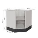 Ver imagem 2 de Balcão Canto Oblíquo sem Tampo com Rodapé Puxador 150mm Ipanema CabeCasa MadeiraOriginals