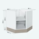 Ver imagem 2 de Balcão Canto Oblíquo sem Tampo com Rodapé Puxador 150mm Ipanema CabeCasa MadeiraOriginals