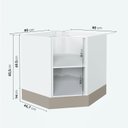 Ver imagem 2 de Balcão Canto Oblíquo Planejado sem Tampo com Rodapé Puxador 150mm Ipanema CabeCasa MadeiraOriginals Madeiraorigina