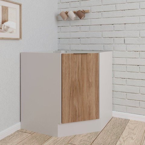 Balcão Canto Oblíquo Planejado sem Tampo com Rodapé Puxador 150mm Ipanema CabeCasa MadeiraOriginals Madeiraorigina
