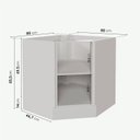 Ver imagem 2 de Balcão Canto Oblíquo sem Tampo com Rodapé Puxador 150mm Ipanema CabeCasa MadeiraOriginals Marrom/Acácia/Branco