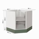 Ver imagem 2 de Balcão Canto Oblíquo sem Tampo com Rodapé Puxador 150mm Ipanema CabeCasa MadeiraOriginals Verde/Folha/Branco