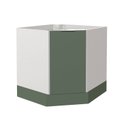 Ver imagem 7 de Balcão Canto Oblíquo sem Tampo com Rodapé Puxador 150mm Ipanema CabeCasa MadeiraOriginals Verde/Folha/Branco