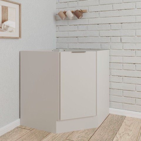 Balcão Canto Oblíquo Planejado sem Tampo com Rodapé Puxador 150mm Ipanema CabeCasa MadeiraOriginals Madeiraorigina