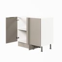 Ver imagem 7 de Balcão de Canto Reto sem Tampo com Rodapé Puxador 150mm Ipanema CabeCasa MadeiraOriginals Bege/Fendi Trama/Branco