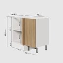 Ver imagem 2 de Balcão de Canto Reto sem Tampo com Rodapé Puxador 150mm Ipanema CabeCasa MadeiraOriginals Marrom/Acácia/Branco