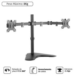 Suporte para 2 Monitores 13 a 32 Vesa 100x100 Plmsm02a - 2