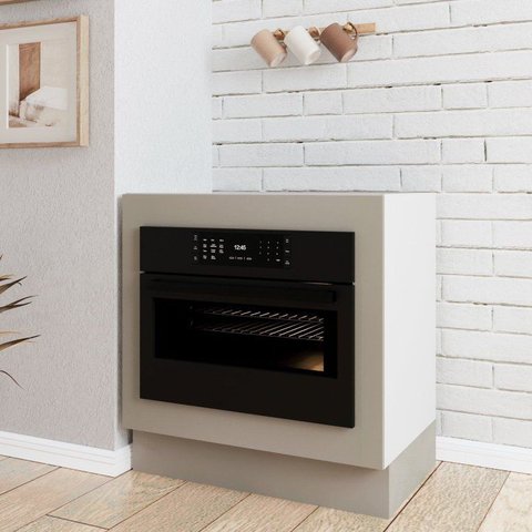 Balcão Forno de Embutir Planejado sem Tampo com Rodapé Ipanema CabeCasa MadeiraOriginals Bege/Fend