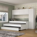 Ver imagem 1 de Tricama de Solteiro com Guarda Roupa Dublin Multimóveis Mp4034 Branca